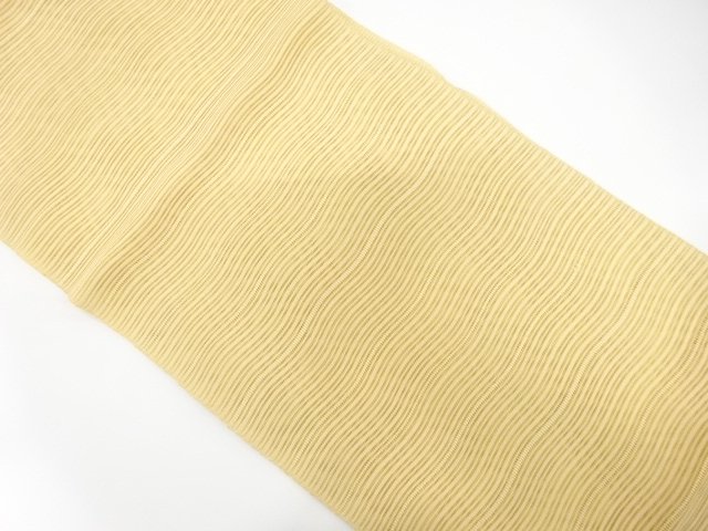 絽綴れ　よろけ横段模様織り出し　名古屋帯